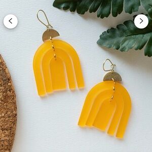 Pastel orange frosted rainbow earrings